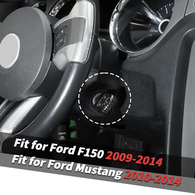 Jimen Key Fob Cover Case Protector Fit for Ford F150 2009-2014, Fit for Ford Mustang 2010-2014 (Carbon Fiber) - Image 2