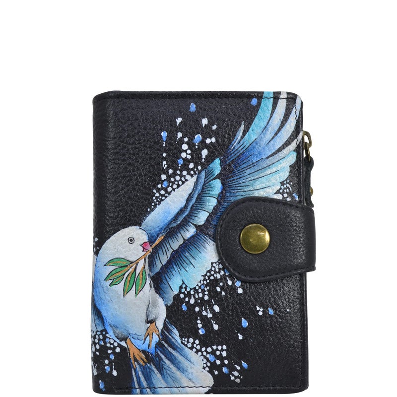 Anna by Anuschka Women's Hand Painted Genuine Leather Ladies Wallet - Peace and Love - Image 5