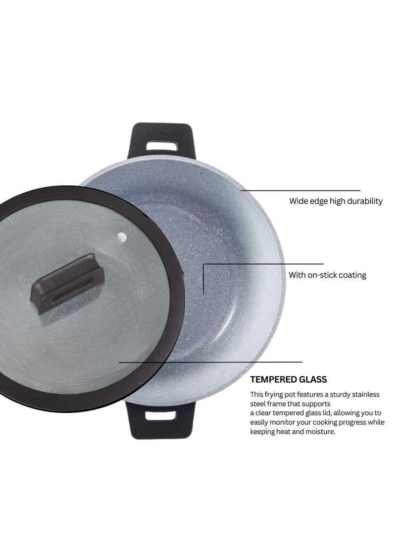Dorsch Danish Design Ceramic Coated Casserole - Durable, Scratch Resistant - Non-Stick, PTFE Free, TUV Certified, LFGB Tested - Optimal Heat Distribution, Induction Ready, Oven Safe, Easy to Clean for Exceptional Cooking (22Cm - 3Ltr)  - Image 2