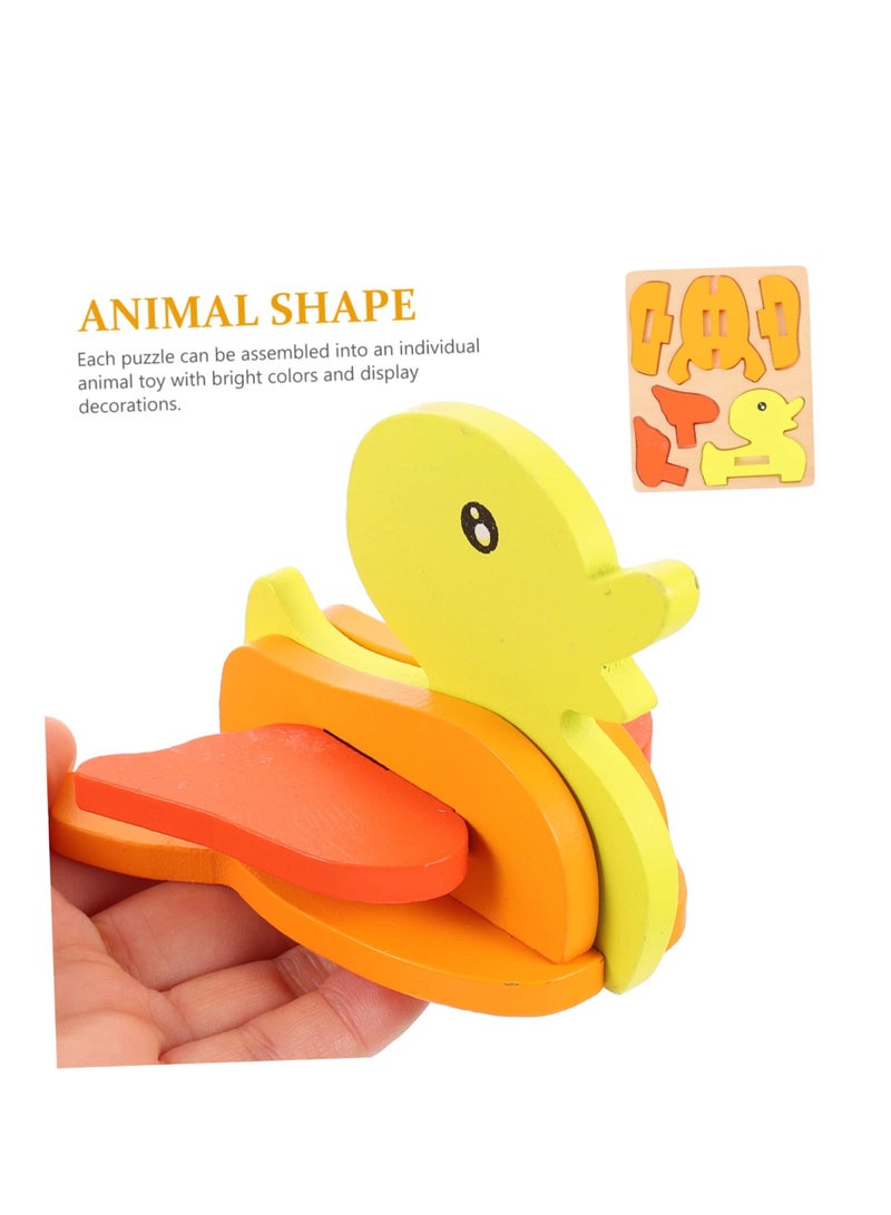 SYOSI 4 Pack Wooden Puzzles for Toddlers, Animal Shape Preschool Montessori Toys for Boys and Girls, Early Learning Handmade Skill Building Blocks for 1-3 Years Old Toddlers - Image 3