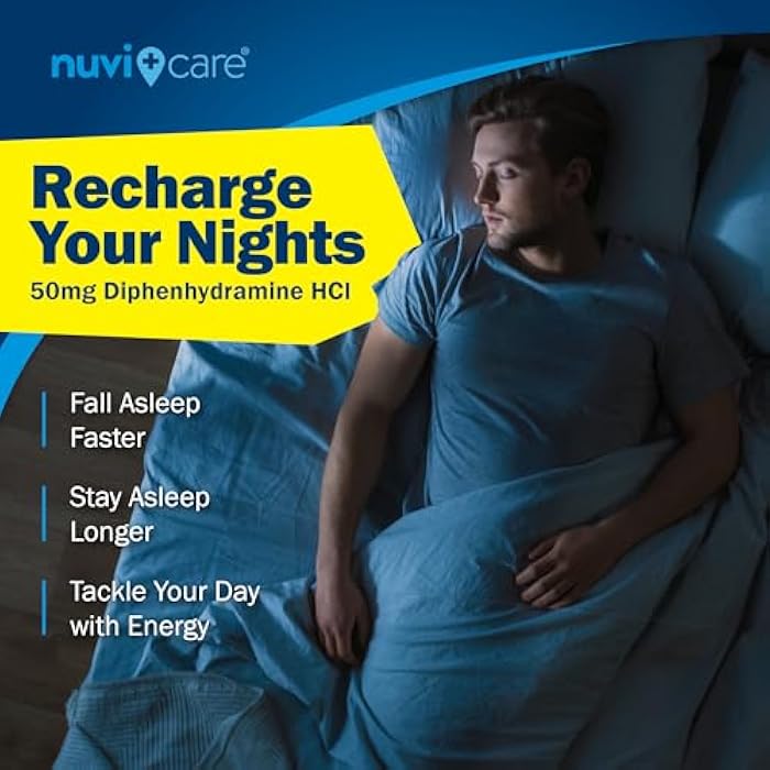 NUVICARE Maximum Strength SleepAid Soft Gels - Nighttime Sleep Aid with Diphenhydramine HCl 50mg - Non Habit Forming Sleeping Pills for Adults - Extra Strong OTC Sleep Aids for Adults (100 Count) - Image 5