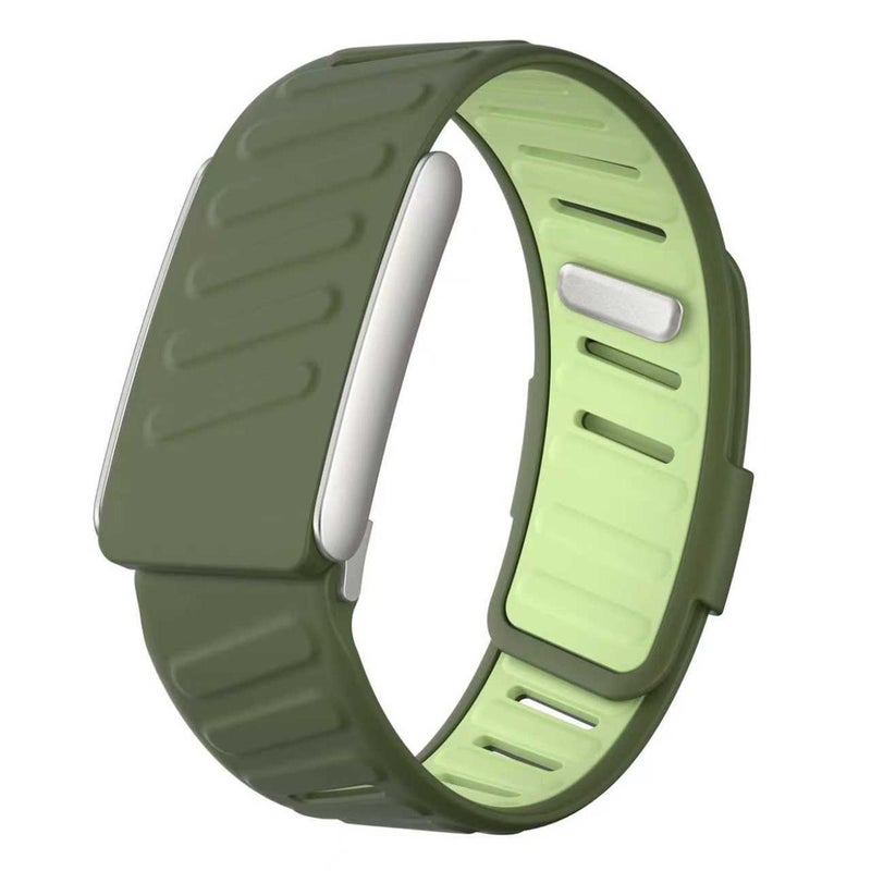 erorex For Whoop 5.0 Regular Silicone Sports Watch Band(Dark Green Light Green) - Image 1