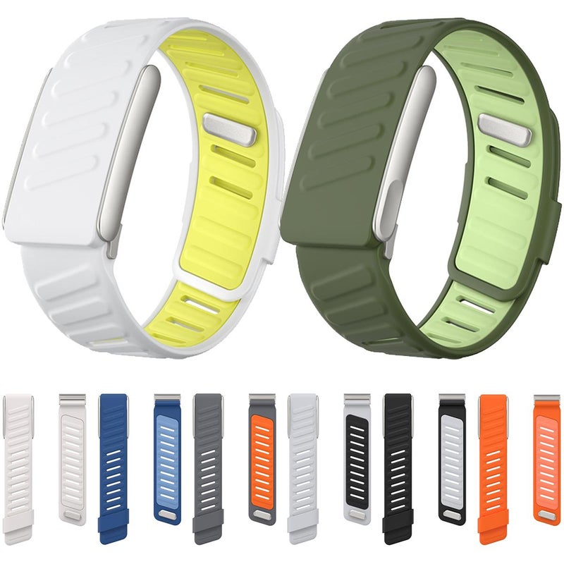 erorex For Whoop 5.0 Regular Silicone Sports Watch Band(Dark Green Light Green) - Image 2