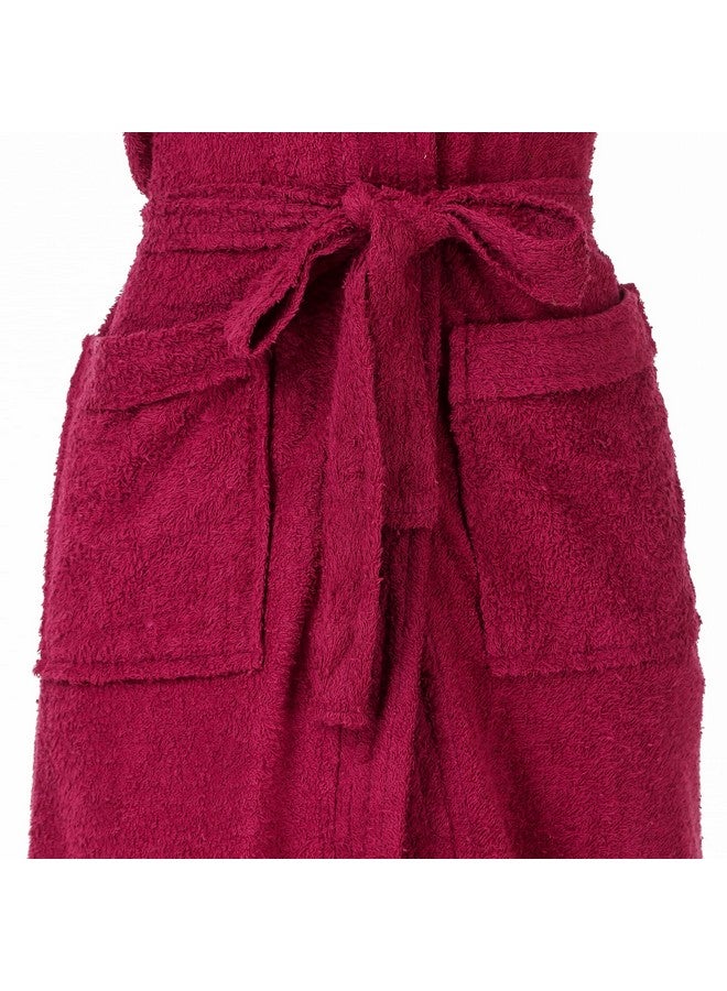 Comfortlooms Comfortlooms Women's Bath Robe | Half Sleeve Cotton Bathrobe | Soft, Light, Compact & Highly Water Absorbent - Suitable for Birthday/Anniversary/Diwali/Couple/wedding Gift | Burgundy  - Image 5