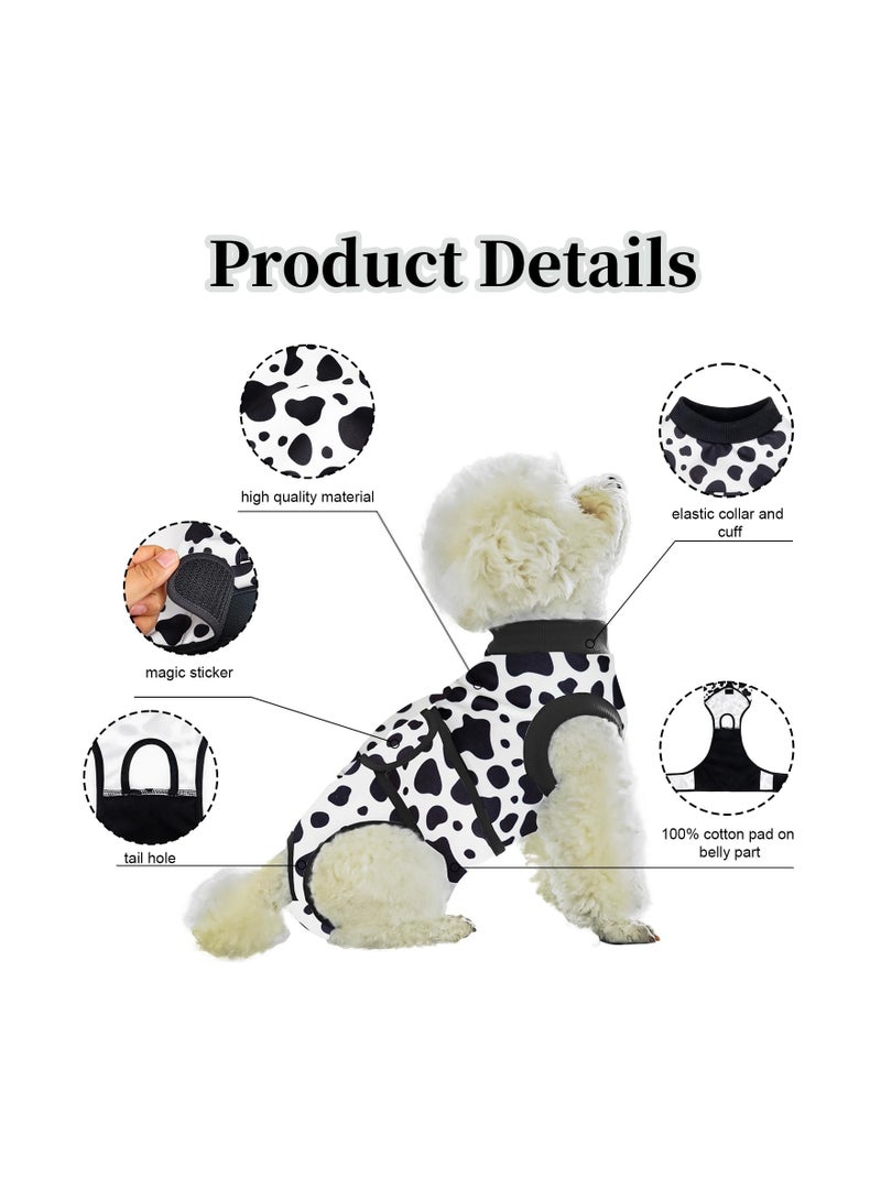 Dog Surgery Recovery Suit Female Male Onesie for Spay Neuter Substitute E Collar Cone Anti-Licking Breathable Medium Dogs Cow M - Image 3