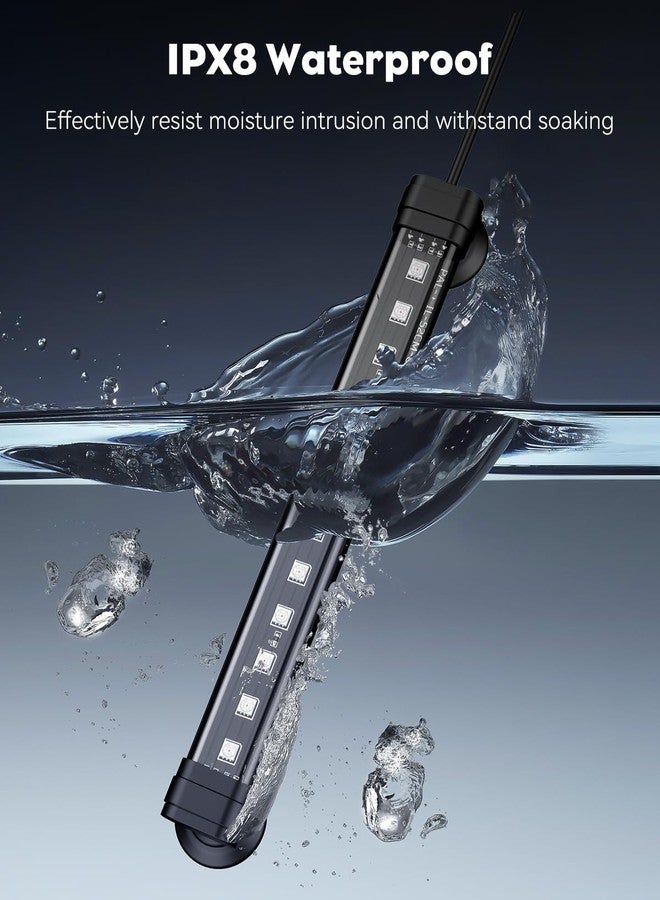 Pawfly 8 Inch 8 W Aquarium Color Enhancement Light for 8" to 15" Fish Tanks, IPX8 Waterproof Aquarium Enhancing LED Light, Brilliant RGB Lights with 7 Single Effects Timer & Adjustable Brightness - Image 5