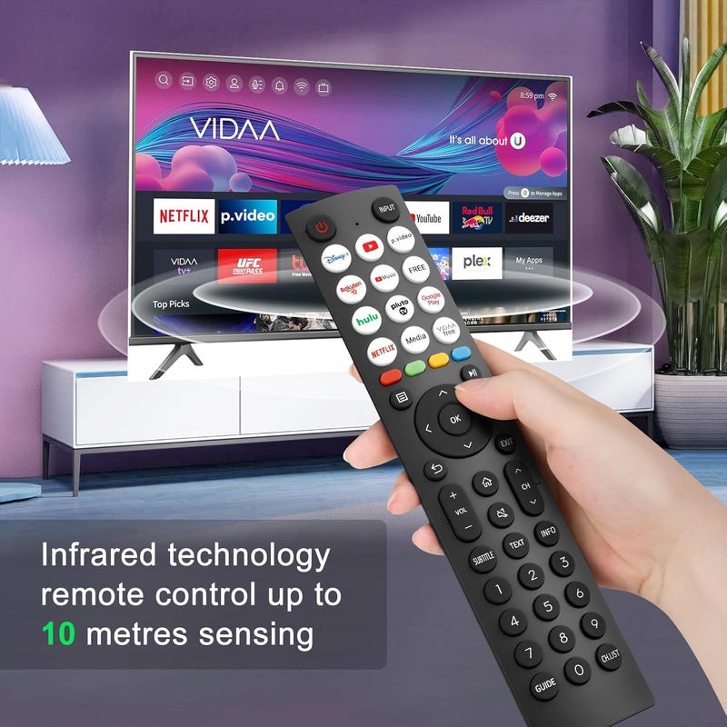 جهاز تحكم عالمي لأجهزة تلفزيون هيسنس الذكية (Hisense Smart TVs)، موديل EN2Q36H، يناسب جميع أجهزة تلفزيون هيسنس 4K وFHD وQLED وLCD وLED الذكية. - Image 2