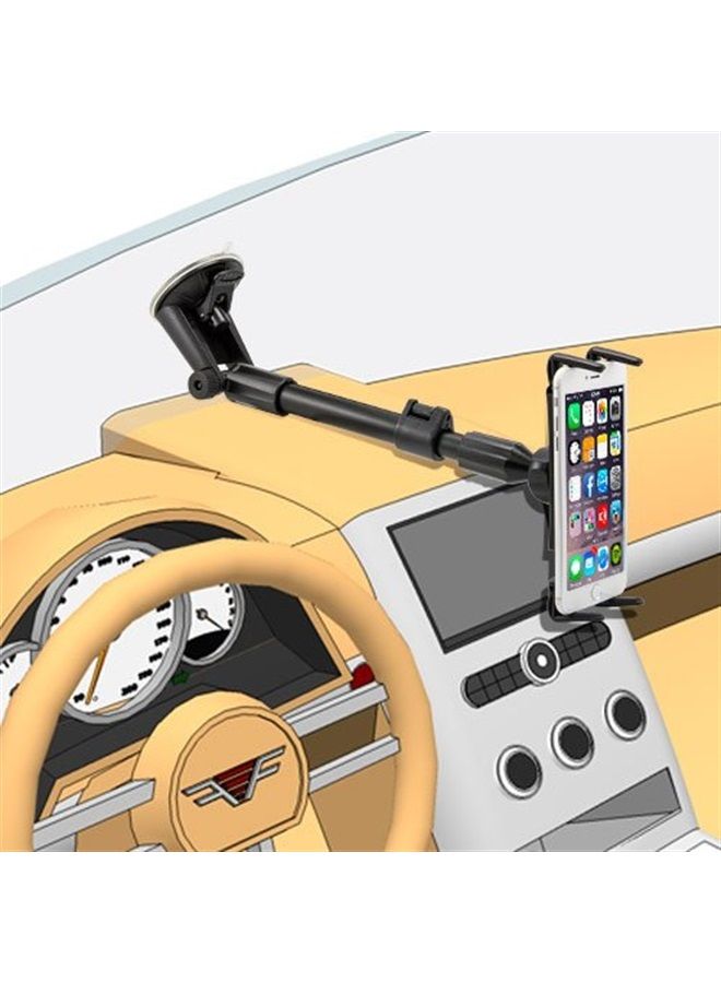 Arkon Phone and Midsize Tablet Windshield Mount Compatible with iPad mini iPhone 12 11 XS XR Galaxy Note 20 10 9 S21 S20 S10 Retail Black - Image 2
