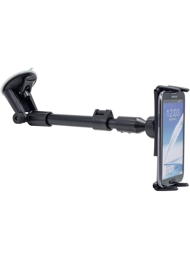 Arkon Phone and Midsize Tablet Windshield Mount Compatible with iPad mini iPhone 12 11 XS XR Galaxy Note 20 10 9 S21 S20 S10 Retail Black - Image 1