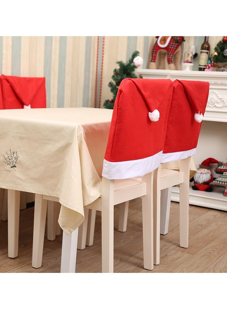 Y&D 6pcs christmas chair covers santa hat cap dinner table decor party gift - Image 4