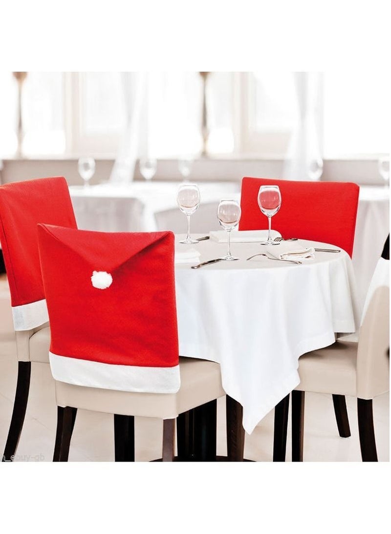 Y&D 6pcs christmas chair covers santa hat cap dinner table decor party gift - Image 5
