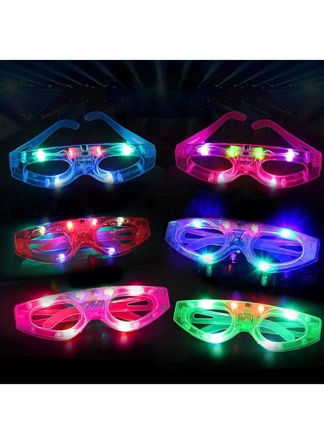 Wizme - Wizme 6Pcs Led Flashing Light Up Goggles for Kids Adults Night Theme Functions Pack of 1 (Multicolor) - Image 1