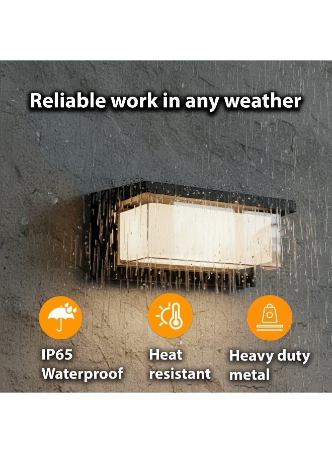 ALFRIDAY Outdoor Wall Light Modern IP65 LED Wall Lamp 20W 3000K Warm White Metal & Glass Waterproof - Image 4