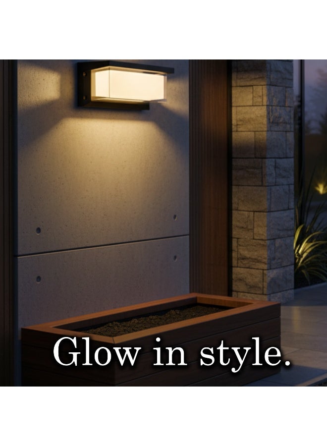 ALFRIDAY Outdoor Wall Light Modern IP65 LED Wall Lamp 20W 3000K Warm White Metal & Glass Waterproof - Image 3