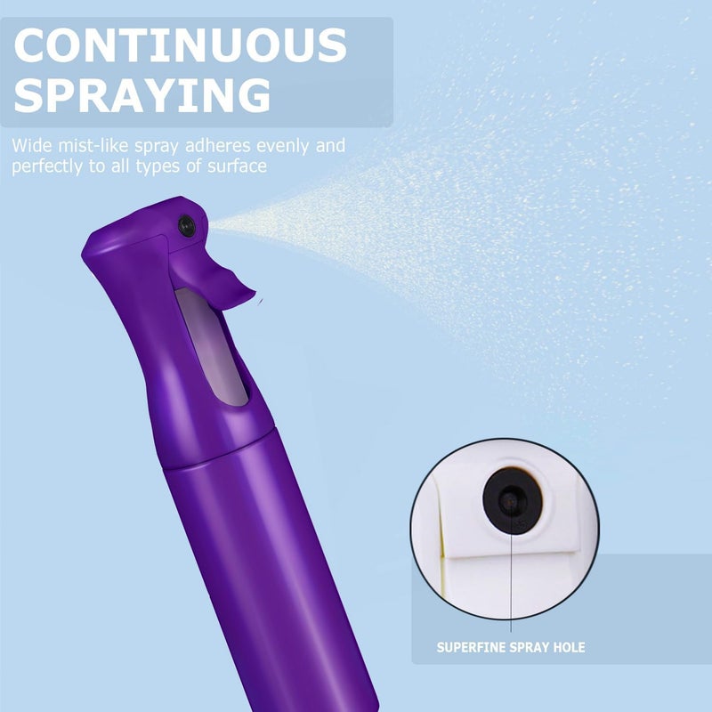 VIGOR PATH Continuous Spray Bottle for Hair â€“ Fine Mist Mister for Hairstyling, Cleaning, Plants, Pets, Barbers, Salons, and Essential Oil Applications (300ml/10.1 oz) Dark Purple - Image 5