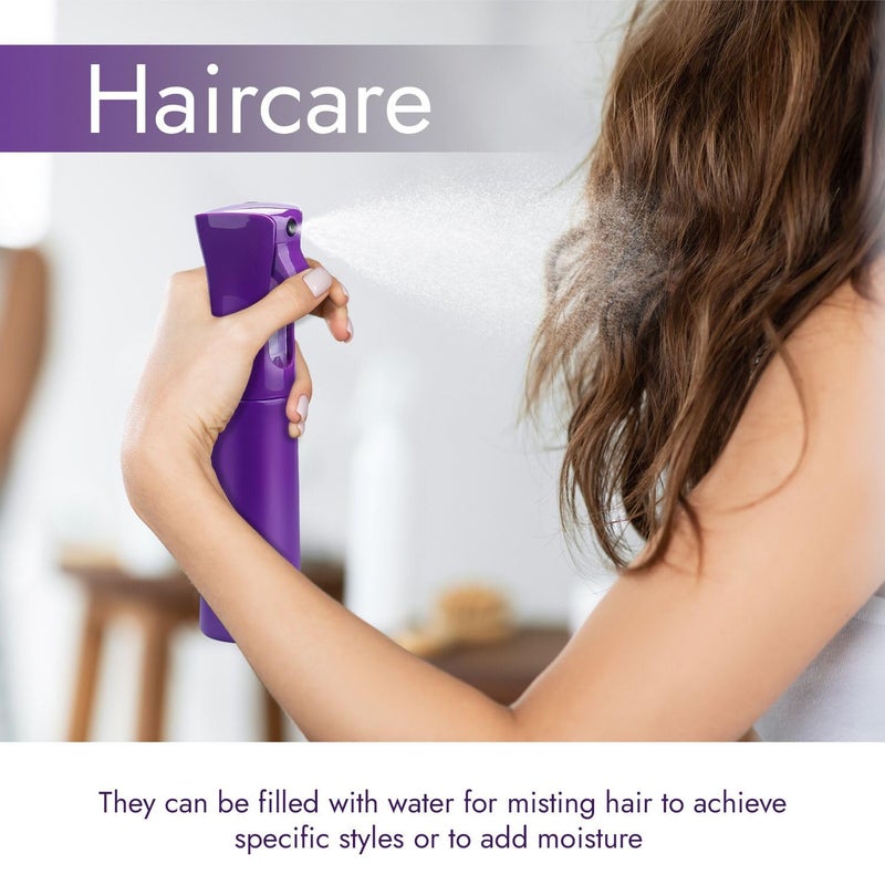 VIGOR PATH Continuous Spray Bottle for Hair â€“ Fine Mist Mister for Hairstyling, Cleaning, Plants, Pets, Barbers, Salons, and Essential Oil Applications (300ml/10.1 oz) Dark Purple - Image 2