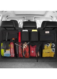 SURDOCA Car Trunk Organizer, 3rd Gen [7 Times Upgrade] Super Capacity Car Organizer, Equipped with Robust Elastic Net, Car Trunk Tidy Storage Bag with Lids, Space Saving Expert-Black  - Image 1