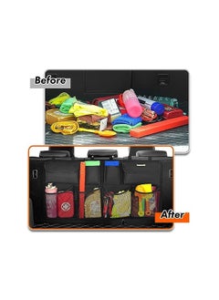 SURDOCA Car Trunk Organizer, 3rd Gen [7 Times Upgrade] Super Capacity Car Organizer, Equipped with Robust Elastic Net, Car Trunk Tidy Storage Bag with Lids, Space Saving Expert-Black  - Image 4