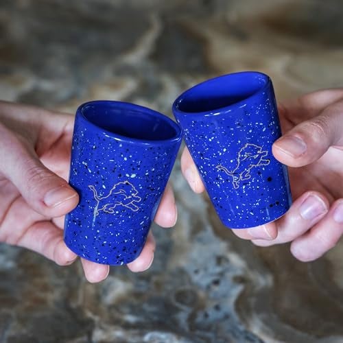 Rico Industries NFL Football Detroit Lions 2oz Ceramic Shot Glass for Fans, Laser Engraved In Team Color Single Shot Glass - Image 3