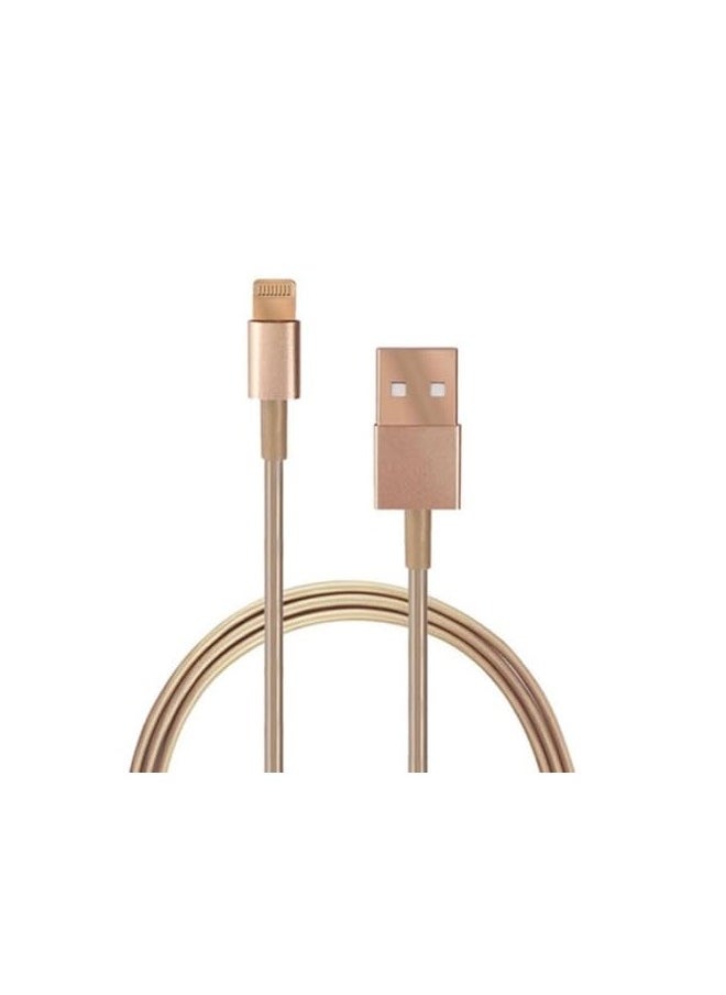 MATRIX - Pack Of 2 Gold Charger Cable For IPhone1m - Image 1