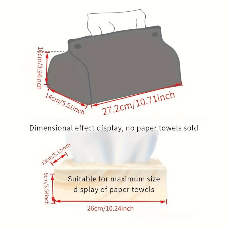 1 Pc Large Brown Luxury Faux Leather Tissue Box For Home Living Room Car Office High End Hotel Fashionable Bedroom Desktop Storage - Image 3