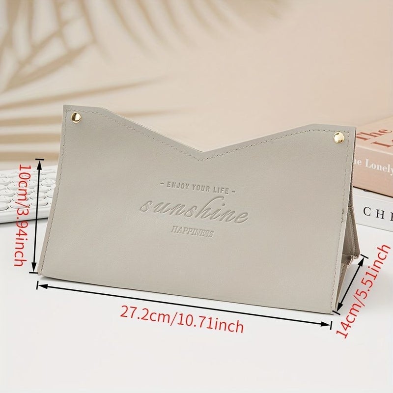 1 Pc Large Brown Luxury Faux Leather Tissue Box For Home Living Room Car Office High End Hotel Fashionable Bedroom Desktop Storage - Image 2