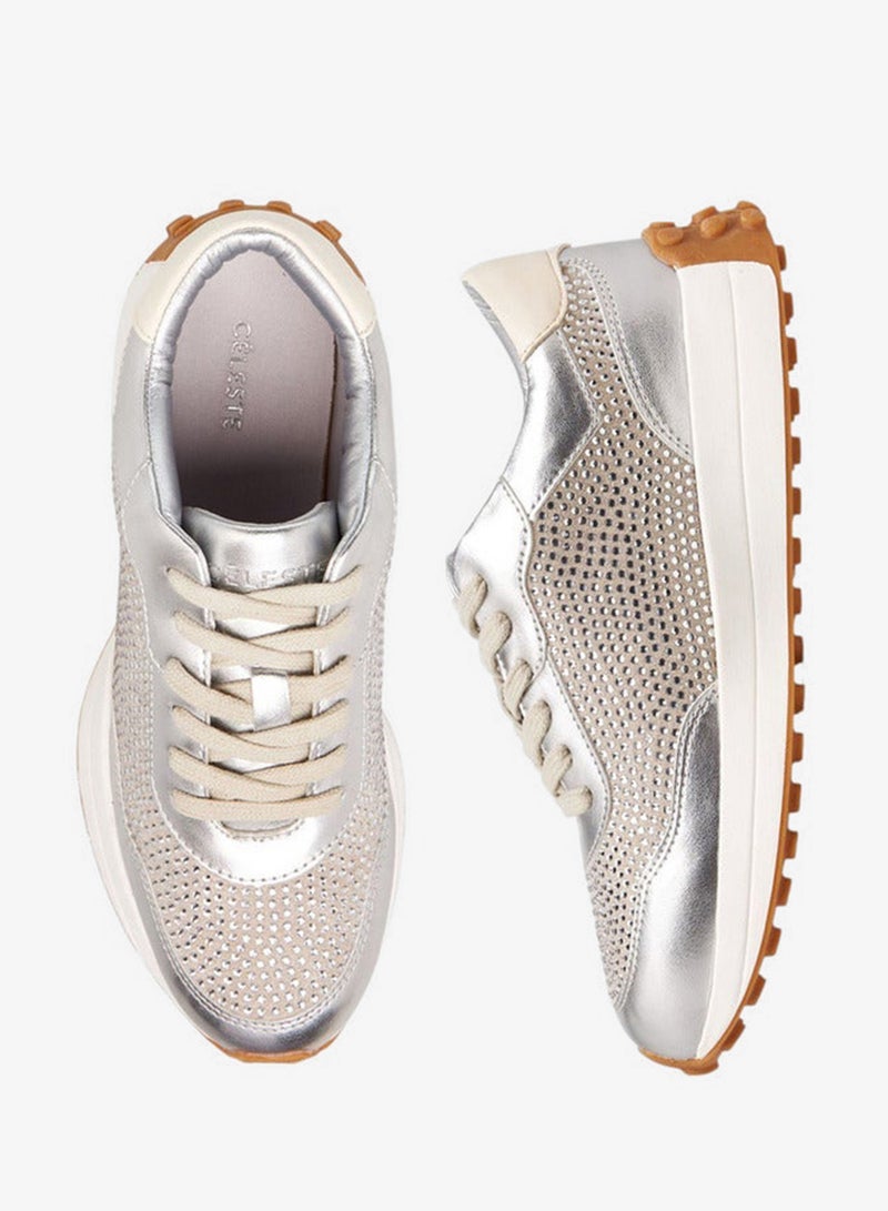 Celeste Women's Embellished Lace-Up Sneakers - Image 3