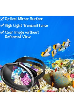 SYOSI 2 Pcs Oval Shape Scuba Diving Mask Classic Freediving Mask Retro Oval Anti Fog Tempered Glass Lens Stainless Steel Silicone Diving Goggles for Adults Men Women Spearfishing Snorkeling Swimming Black  - Image 4