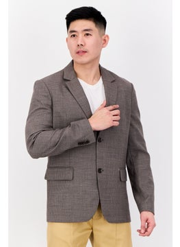 ESPRIT Men Regular Fit Hounds Tooth Printed Semi-Formal Blazer, Multicolor  - Image 1
