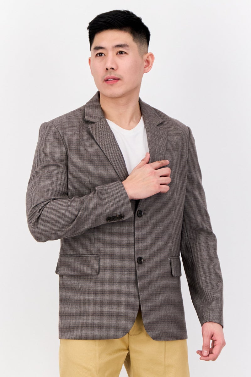 ESPRIT بليزر نصف رسمي للرجال بتصميم هوندستوث العادي، متعدد الألوان - Image 1