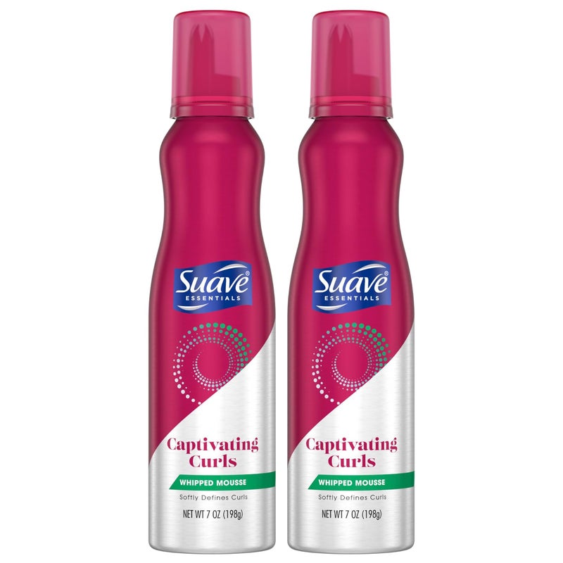 Suave Whipped Mousse - Captivating Curls for Wavy and Curly Hair, Anti-Frizz Styling Product for Flexible, Crunch-Free Styles, 7 oz (Pack of 2) - Image 1