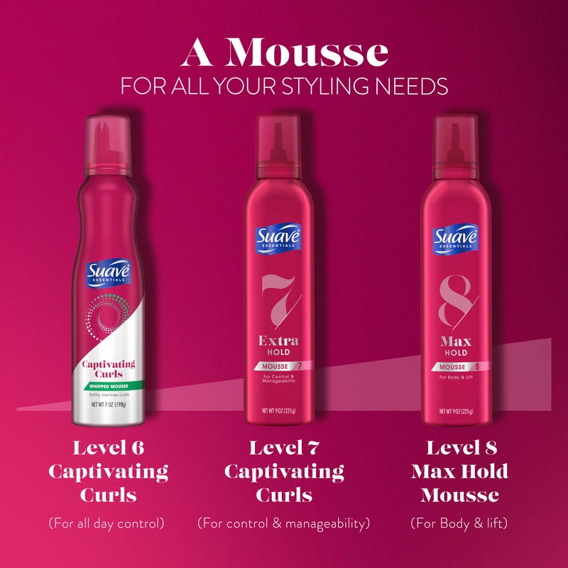 Suave Whipped Mousse - Captivating Curls for Wavy and Curly Hair, Anti-Frizz Styling Product for Flexible, Crunch-Free Styles, 7 oz (Pack of 2) - Image 5