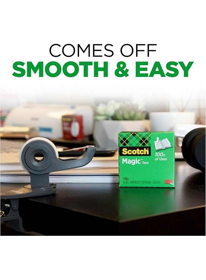 Scotch  Magic Tape In Box 3 4 X 1299 In 19Mm X 33M Invisible Removable General Purpose Sticky Tape For Document Repair Labeling And Sealing Tape Boxed Individually 1 Roll Box - Image 4