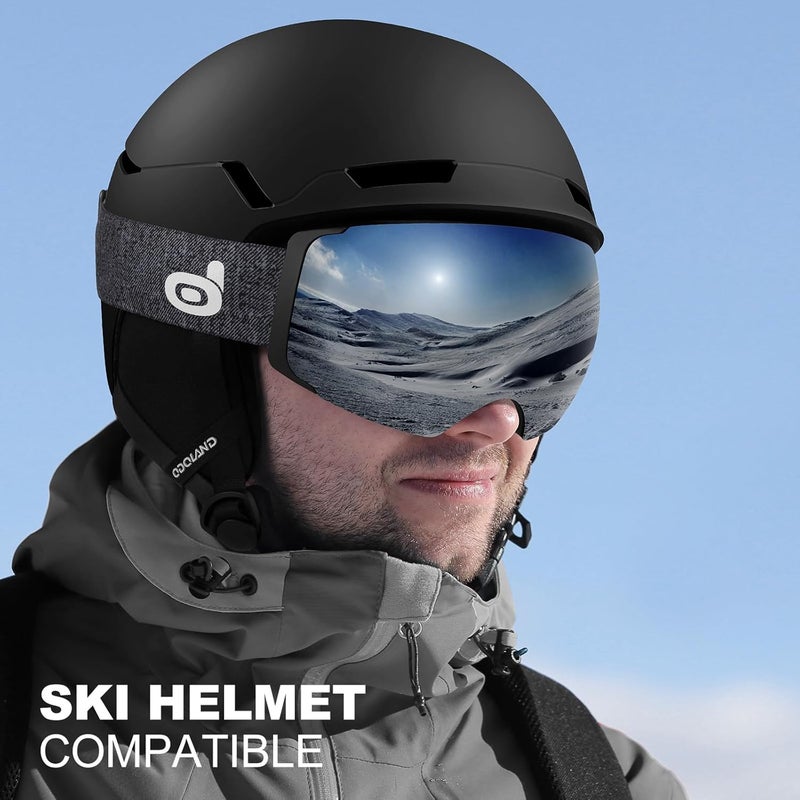 Odoland Magnetic Interchangeable Ski Goggles with 2 Lens, Large Spherical Frameless Snow Snowboard Goggles for Men Women - Image 4
