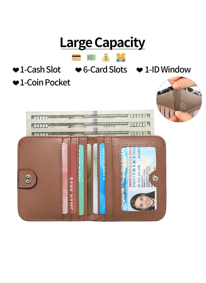 SENDEFN - Leopard Print PU Leather Wallet - Stylish Compact Coin Purse With ID Window And Card Slots - Image 1