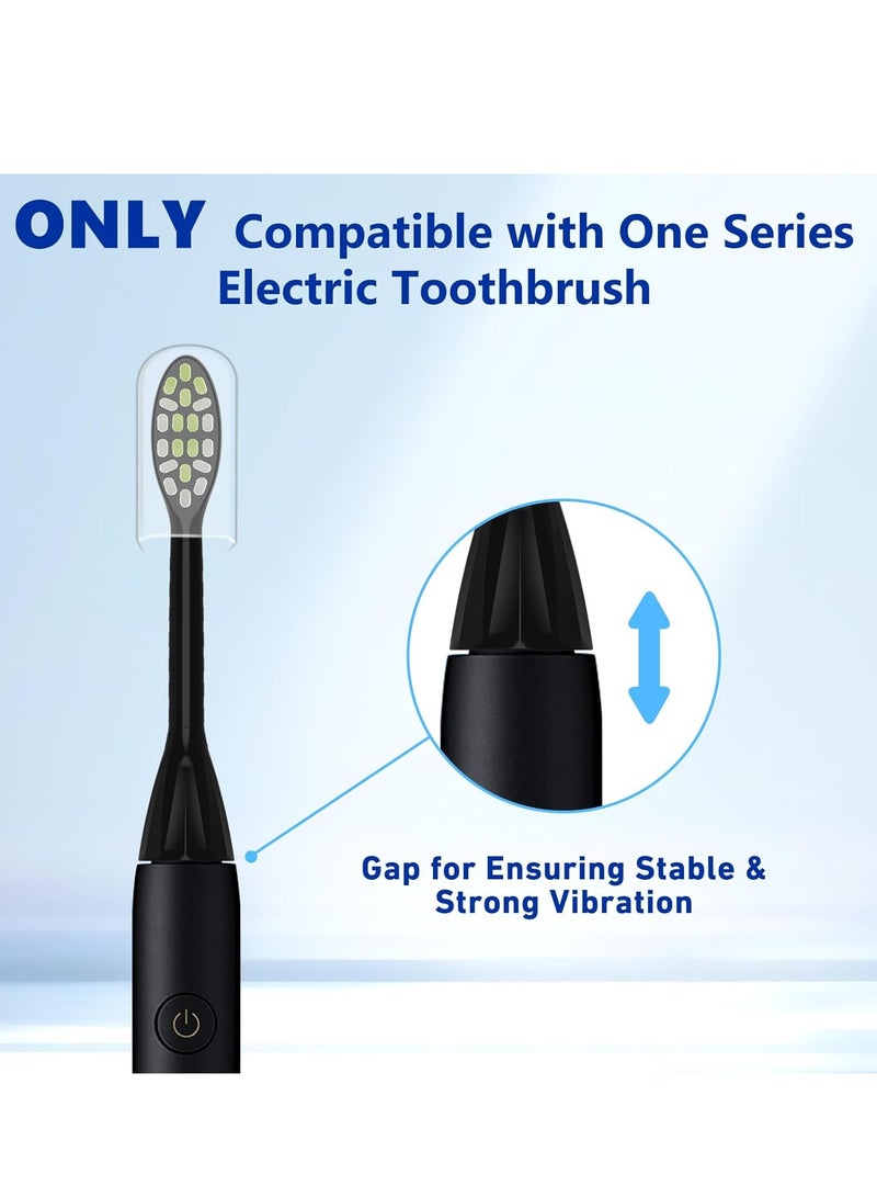 متوافق مع رؤوس فرشاة أسنان كهربائية من فيليبس سلسلة واحدة سونيك كير ، لفرشاة أسنان فيليبس وان HY1100 HY1200 ONE Series الكهربائية ، 5 عبوات (أسود شادو ، متوسط) - Image 4