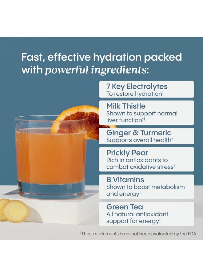 هيدراليت هيدرالايت لدعم الكبد + مزيج من الإلكتروليتات مع شوك الحليب والكركم والزنجبيل والتين الشوكي ومستخلص الشاي الأخضر، مُصمم لإعادة الترطيب السريع (برتقال الدم والزنجبيل، 20 عبوة) - Image 4