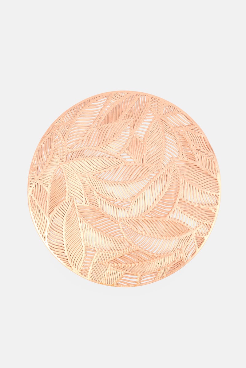 Catherine Malandrino 6 Pcs Crafted Round Dining Placemats, Gold - Image 3