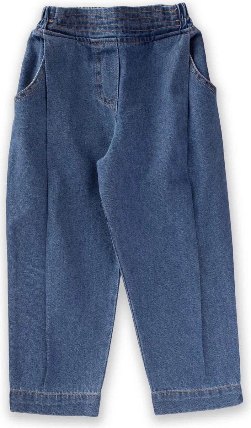 Cigit Pocket Pleated Jeans Blue