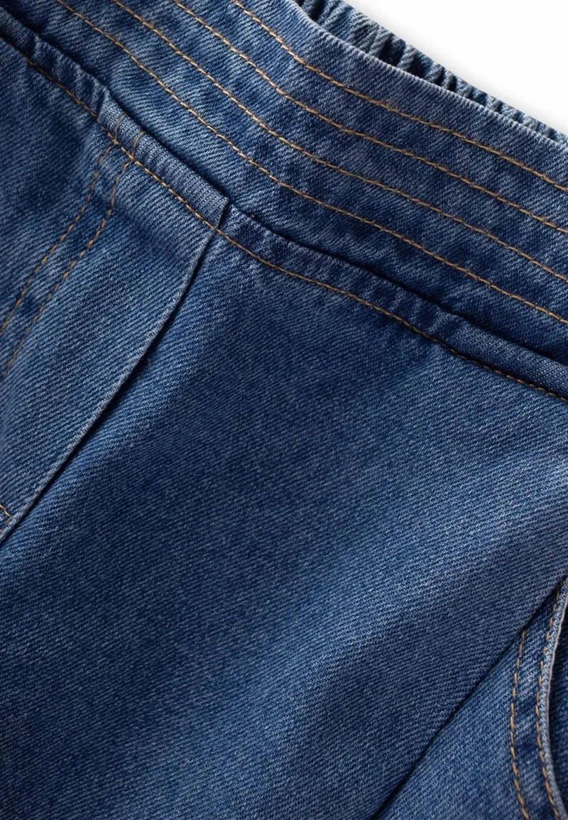 Cigit Pocket Pleated Jeans Blue
