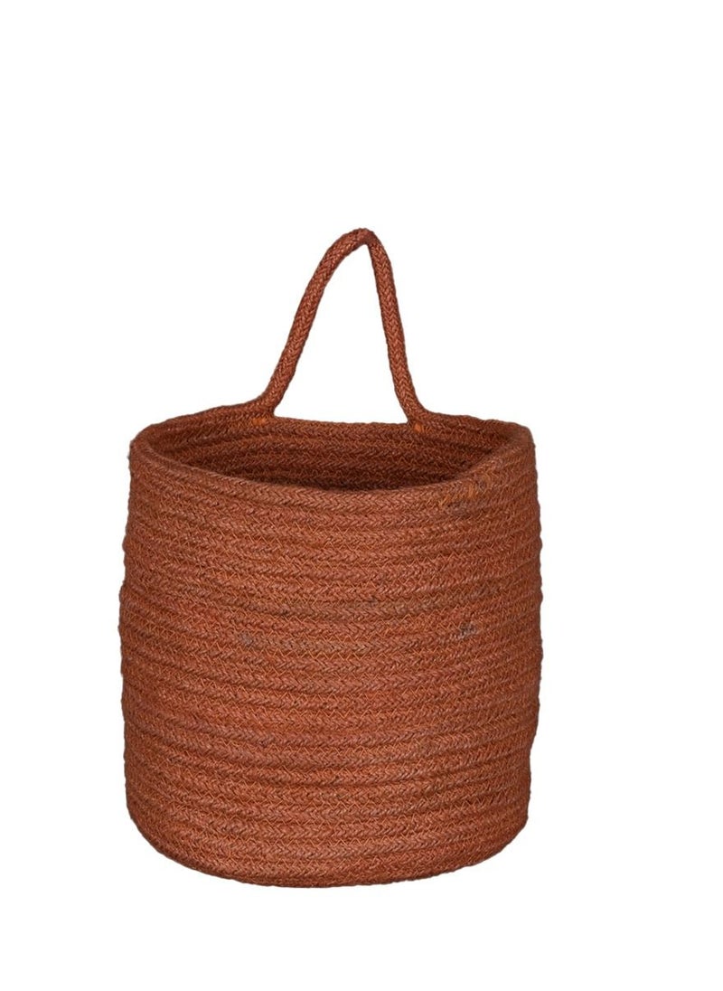 N & H Jute & Cotton Braided Wall Hanging Planter (Tangerine)  - Image 1