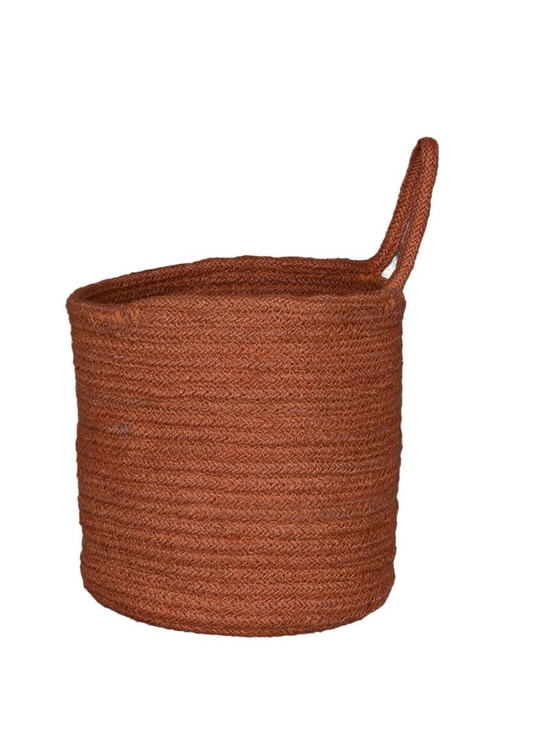 N & H Jute & Cotton Braided Wall Hanging Planter (Tangerine)  - Image 2