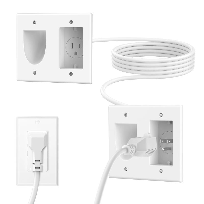 Celendor in Wall Cable Management Kit for Wall,Hide Cords Wall Mounted TV,Power Bridge Wall Kit for TV,Recessed Outlet for Organizing Cables Behind Wall-Mounted TV - Image 1
