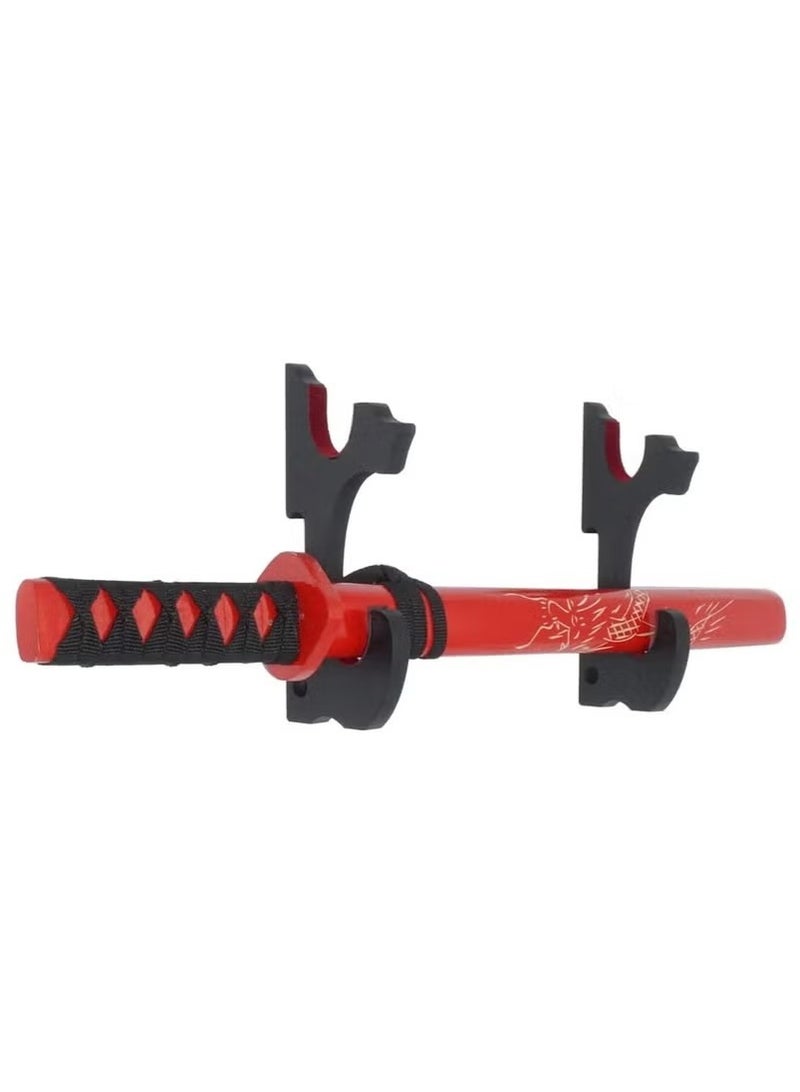 Generic 2 PCS Sword Hook Wall Mount Samurai Sword Hanger,for Wall Adjustable Wooden Sword Rack,Decorative Katana Holder Martial Arts Toy Stands Display with Screw Accessories for Saber Tanto Rapier Cosplay - Image 3