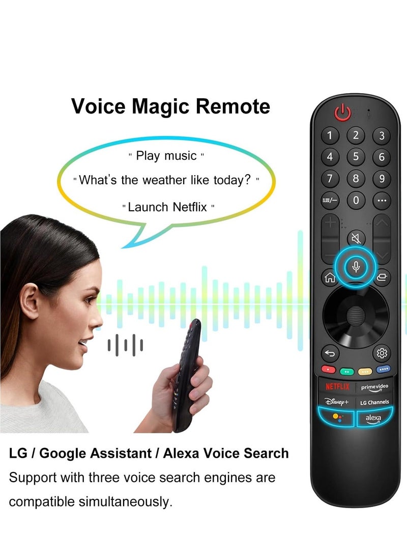 ELTRAZONE Replacement Magic Remote Control AN-MR22GA/22GN with Voice and Pointer Function for LG Smart TV Compatible with 2017-2023 LG UHD OLED QNED NanoCell 4K 8K Models with battery - Image 4