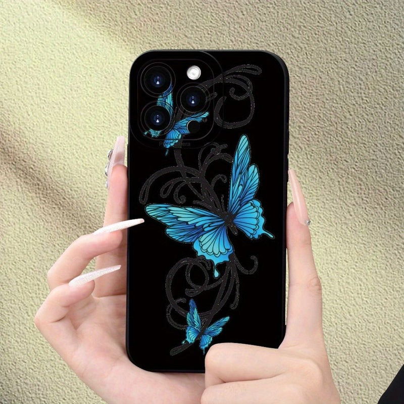 غطاء هاتف ناعم بنمط الفراشة السوداء لهاتف iPhone 11 - Image 2