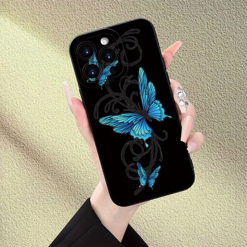 غطاء هاتف ناعم بنمط الفراشة السوداء لهاتف iPhone 11 - Image 1