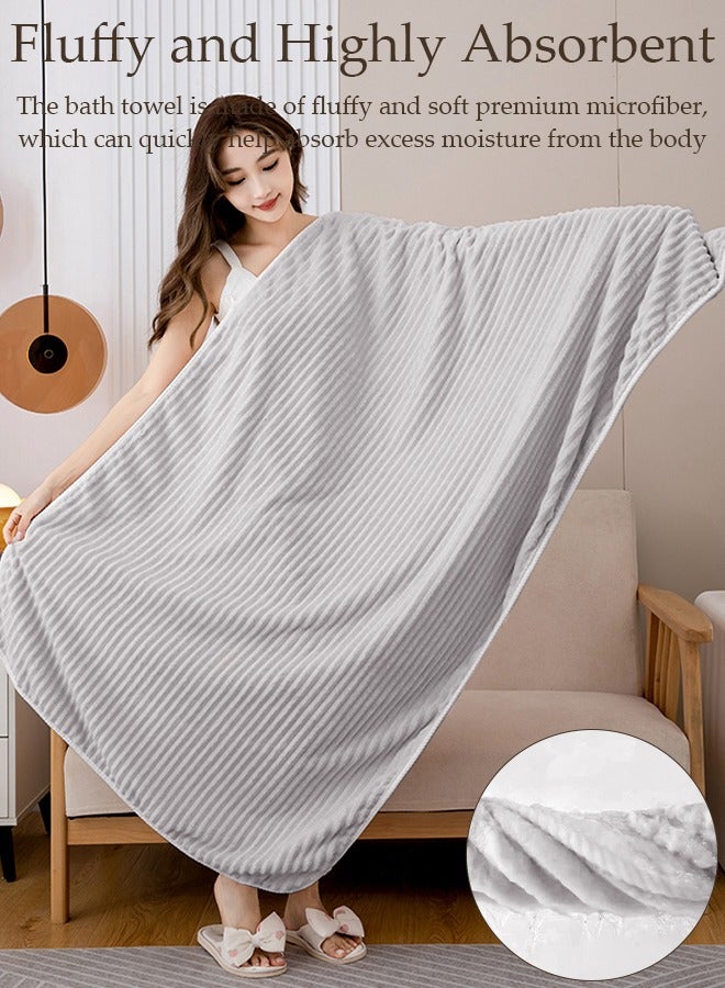 DUNISO Premium Grey Bath Towels 100% Cotton (70 x 140cm) With Hair Drying Cap(26 x 70cm), Ultra Soft and Highly Absorbent Hotel and Spa Quality Bath Towels for Bathroom - Image 4