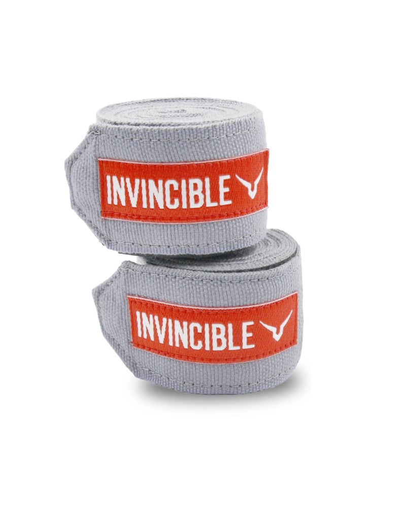 INVINCIBLE Nylon Mexican Style Semi-Stretch Hand Wraps (Grey, 2.5 Meter) - Image 3