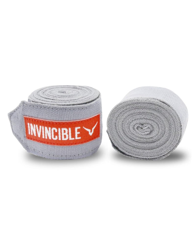 INVINCIBLE Nylon Mexican Style Semi-Stretch Hand Wraps (Grey, 2.5 Meter) - Image 4